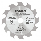 136mm x 12T x 20mm Bore Trend Craft Pro Blade