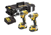 Dewalt DCK2500P2-GB Tool Connect Impact & Combi Twin Kit c/w 2 5Ah Batts