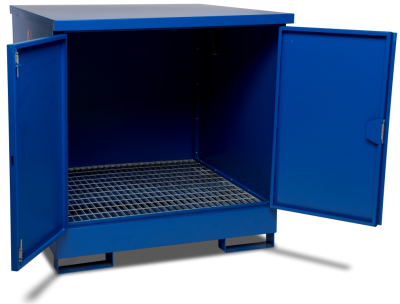 DrumBank 4 Drum Enclosed Spill Pallet 1350 x 1250 x 1350