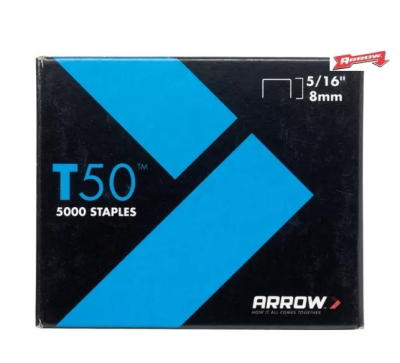 Arrow T50 Staples 8mm-5/16Inch (Pack 5000)