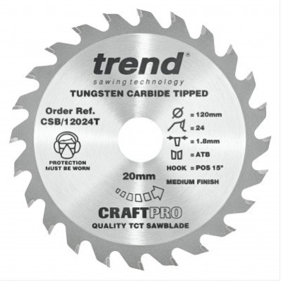 120mm x 24T x 20mm Bore Trend Craft Pro Blade