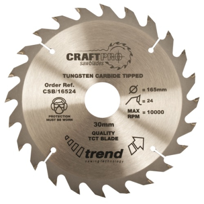 180mm x 24T x 30mm Bore Trend Craft Pro Blade
