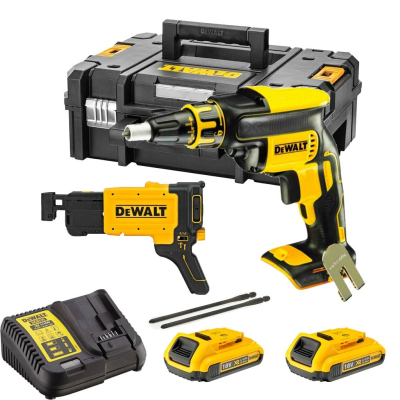 Dewalt DCF620D2K-GB 18v Li-ion XR Brushless Autofeed Drywall Screwgun c/w 2 x 2ah Batts
