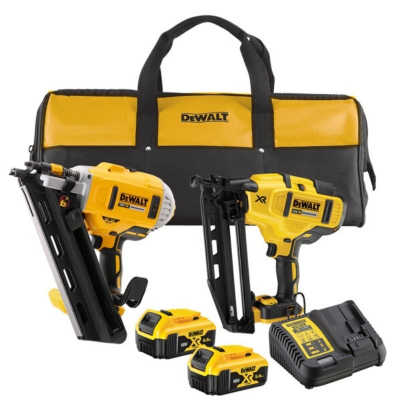 Dewalt 18V XR Nailer Twin Kit in Bag c/w 2 x 5Ah Batteries