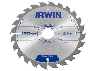 180mm x 30mm x 24T Irwin Circular Saw Blade