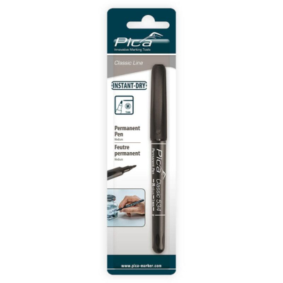 Pica Permenant-Pen Round Tip 1mm Black (BP)