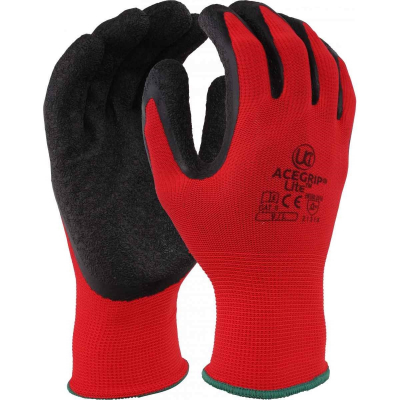 Colour Cut (1) Red Builders Gloves Sz 9